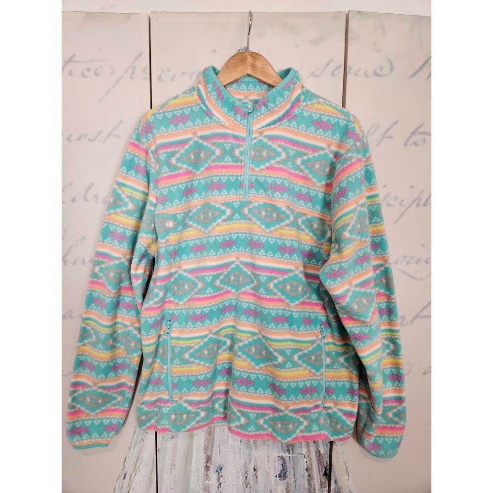 Chubbies Flame Commander Mens XL Aztec Fleece Quarter Zip Pullover